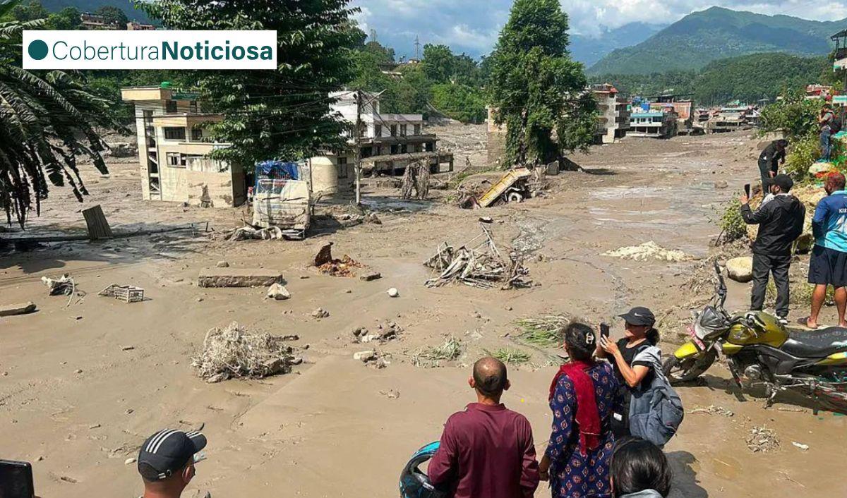 Inundaci&oacute;n en Nepal y T&iacute;bet deja al menos 95 muertos y 400 desaparecidos
