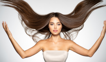 Un cabello largo y brillante usando Niacinamida