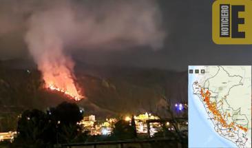 Incendio forestal amenaza zona urbana en distrito de Sumbilca - Lima