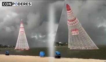 Brasil: arbol de Navidad gigante cay&oacute; y mat&oacute; a un joven