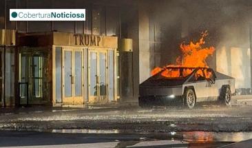 Un Tesla explota en hotel de Trump y deja un saldo tr&aacute;gico&nbsp;