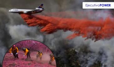Polvo rosa ayuda a frenar incendios en California