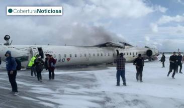Accidente a&eacute;reo en Toronto deja 19 heridos